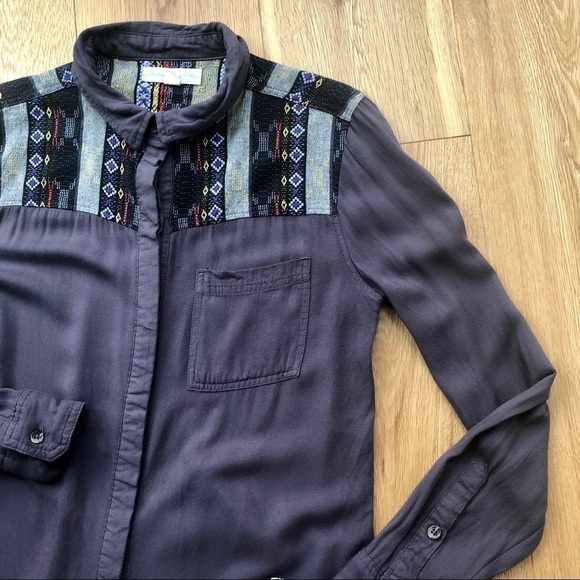 URBAN OUTFITTERS PURPLE EMBROIDERED SHIRT - S - Picture 2 of 9
